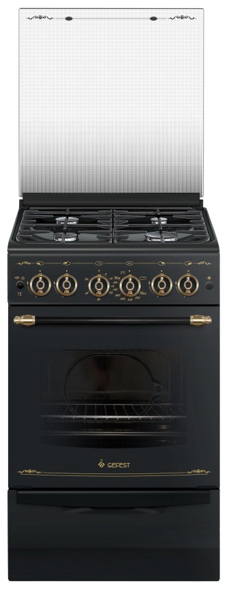 Газовая плита Gefest ПГ 5100-02 0183 50 см, 52 л, 4 конфорки, черный фото 1