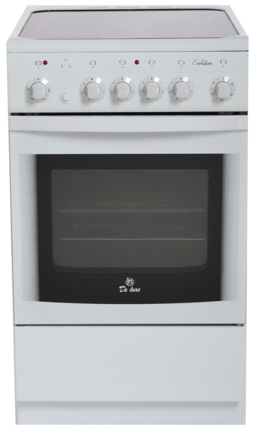 Электроплита De luxe 506004.03 эс 50 см, 4 конфорки, белый фото 1