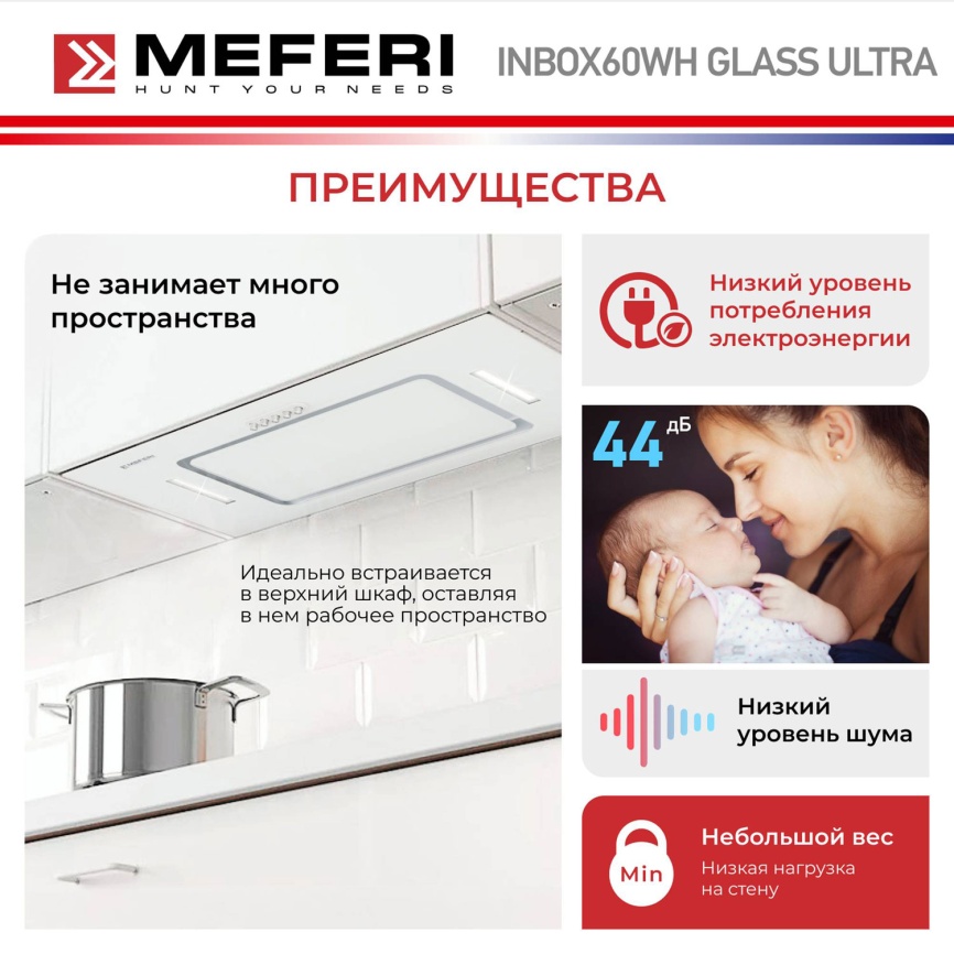 Вытяжка Meferi INBOX60WH GLASS ULTRA фото 15