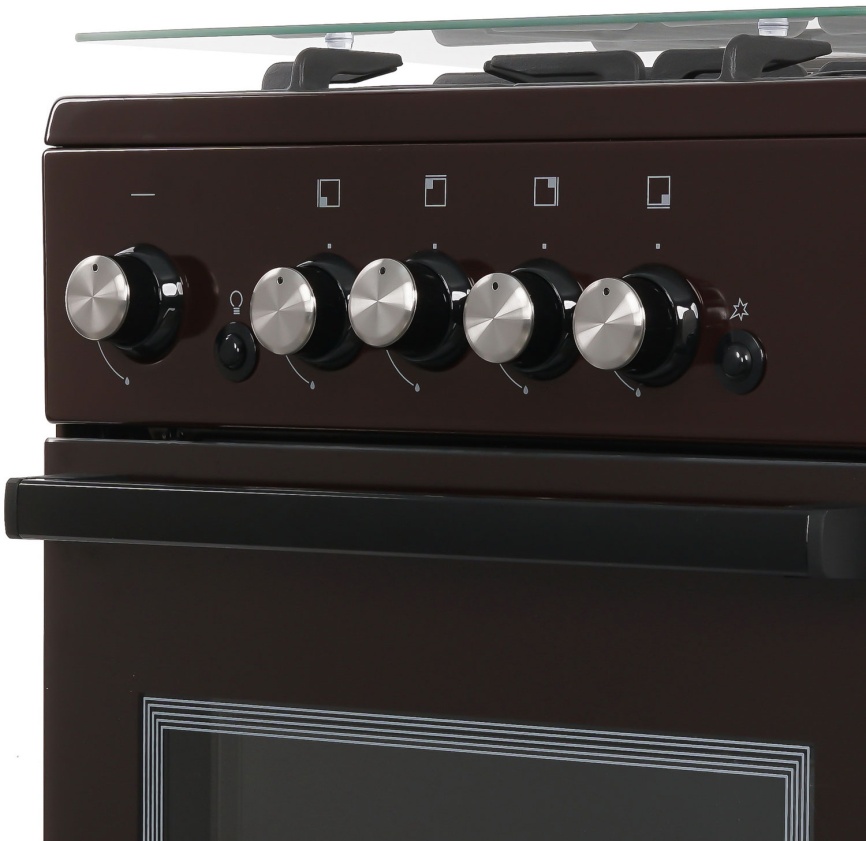 Газовая плита De luxe 5040.32г(кр) ЧР-014 50 см, 43 л, 4 конфорки, коричневый фото 5