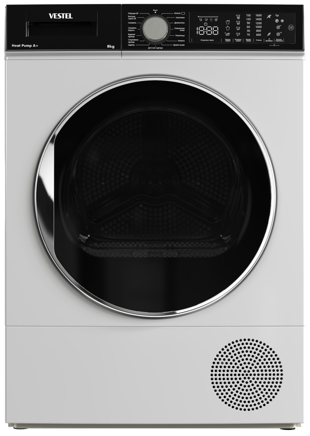 Сушильная машина Vestel Сушильная машина с тепловым насосом Vestel TDH8T300B, 8кг, белый фото 1