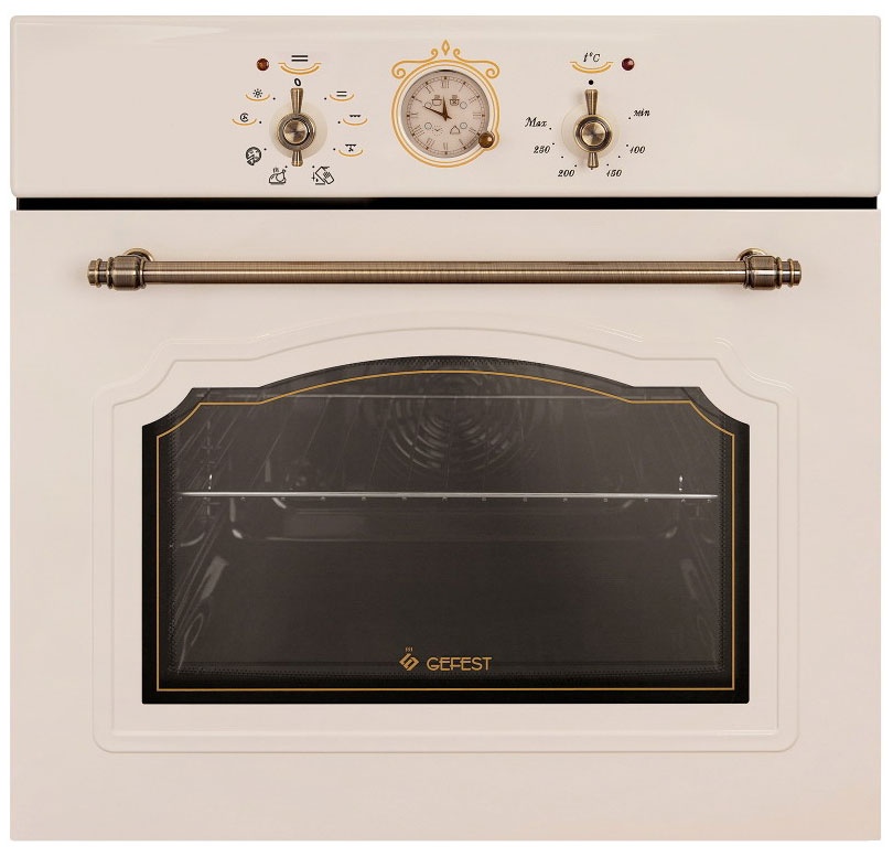 Электрический духовой шкаф Gefest ЭДВ ДА 602-02 К64S 59 см, 55 л гриль конвекция, кремовый фото 1