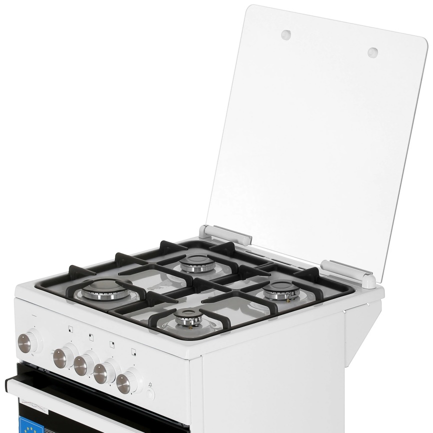Газовая плита De luxe 5040.42г 50 см, 43 л, 4 конфорки, белый фото 9