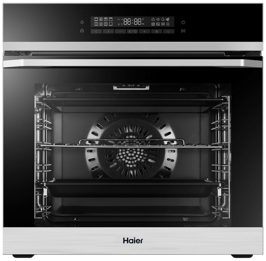 Электрический духовой шкаф Haier HOQ-F5AABX 59 см, 72 л гриль конвекция, серебристый фото 1