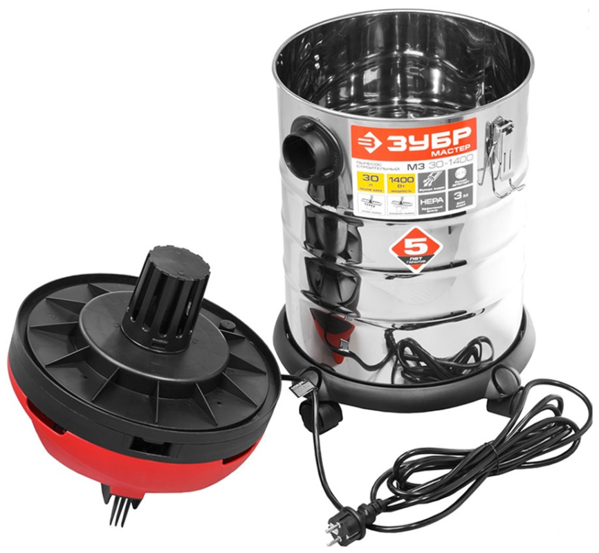 Строительный пылесос Зубр МАСТЕР ПУ-30-1400 М3 фото 3