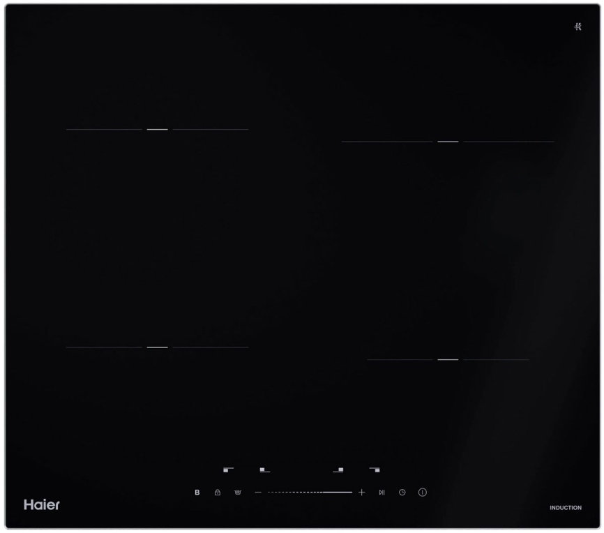 Электрическая варочная панель Haier HHY-Y64TVAB 59 см, 4 конфорки стеклокерамика, черный фото 1
