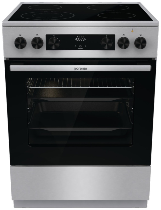 Электроплита Gorenje GECS6C70XC 60 см, 4 конфорки, серебристый фото 1