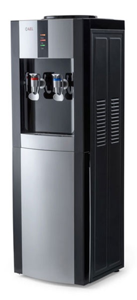 Кулер для воды напольный AEL LD-AEL-47c black/silver с шкафчиком фото 1