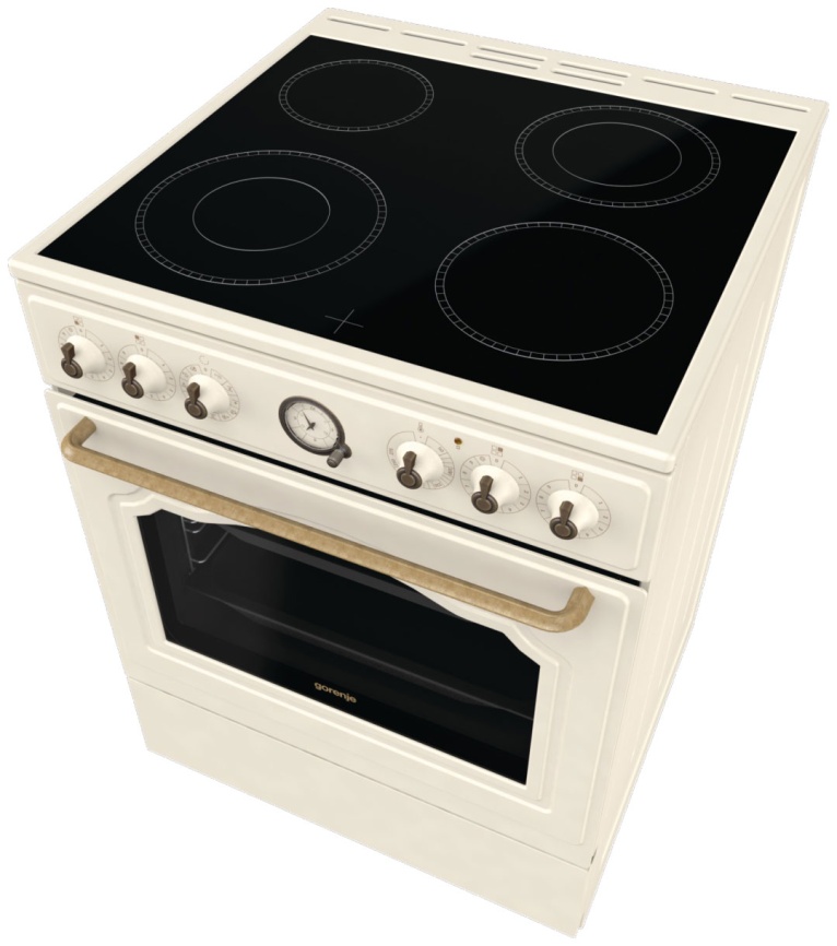Электроплита Gorenje GECS6B70CLI 60 см, 71 л, 4 конфорки, бежевый фото 4