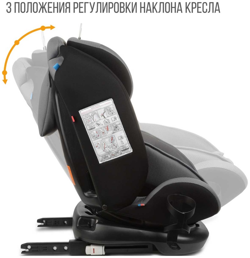 Автокресло Zlatek Cruiser Isofix Lux гр.0+/I/II/III, серый, черный (KRES3951) фото 5