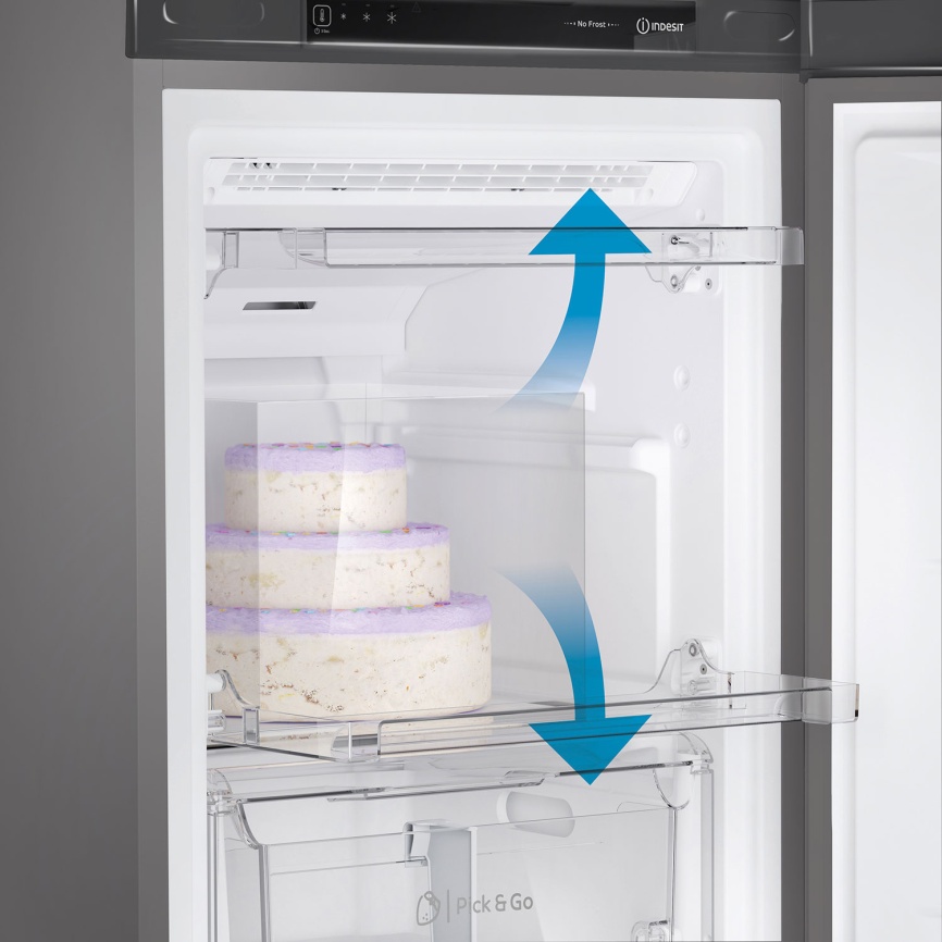 Морозильник Indesit DFZ 5175 G No Frost A+ 250 л, серый металлик фото 5