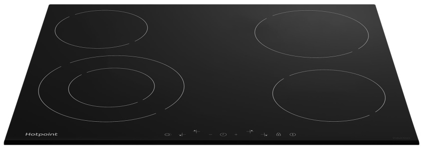 Электрическая варочная панель Hotpoint HR 6T2 B 59 см, 4 конфорки стеклокерамика, черный фото 3
