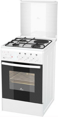 Комбинированная плита Flama RK 23-121 W 60 см, 50 л, 4 конфорки, белый фото 1