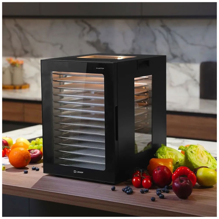 Дегидратор Libhof FDA-14 для овощей и фруктов 850 Вт, 35 л, 14 поддонов, черный фото 12