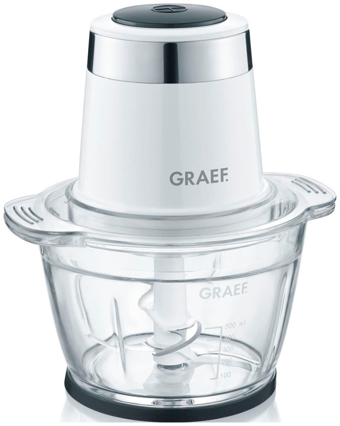 Измельчитель Graef CH 501 weiss, 500 Вт, 2 скорости, чаша стекло фото 1