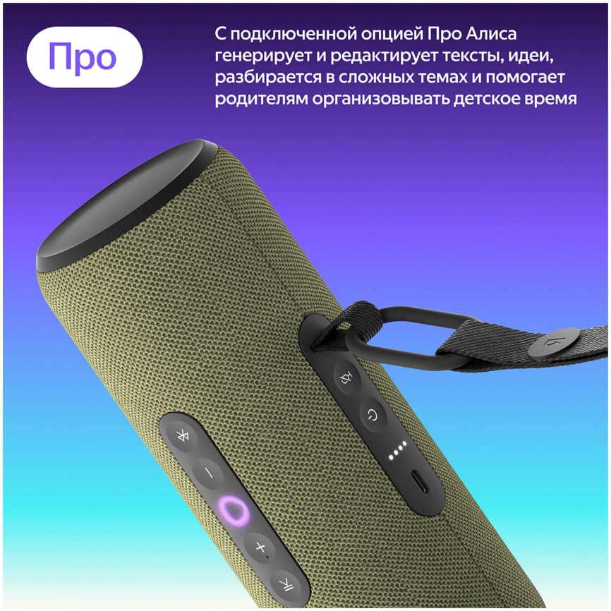 Умная портативная колонка Яндекс Станция Стрит с Алисой, 30Вт, зеленый фото 7