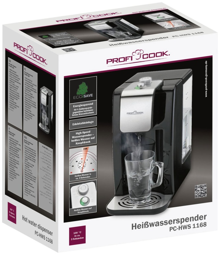 Диспенсер горячей воды Profi Cook PC-HWS 1168, объем 2,2 л, выбор температуры фото 5