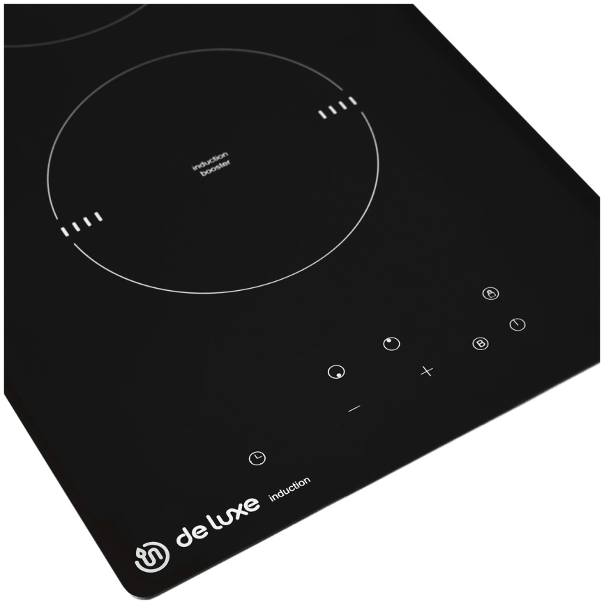 Электрическая варочная панель De luxe IH3235P-T01 (EVI2902.00) 29 см, 2 конфорки закаленное стекло, черный фото 3