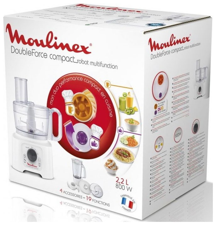 Кухонный комбайн Moulinex FP5421 DoubleForce Compact с чашей 2,2л, белый фото 15