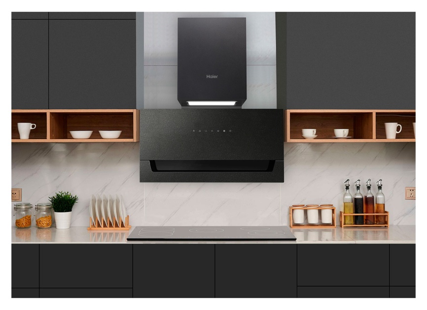 Вытяжка Haier HVX-W682CB 296 Вт 3 режима работы, сенсорное, черный фото 2