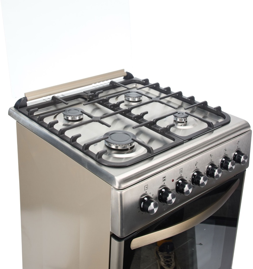 Комбинированная плита De luxe 606040.00гэ-005(кр) 4 конфорки, серебристый фото 6