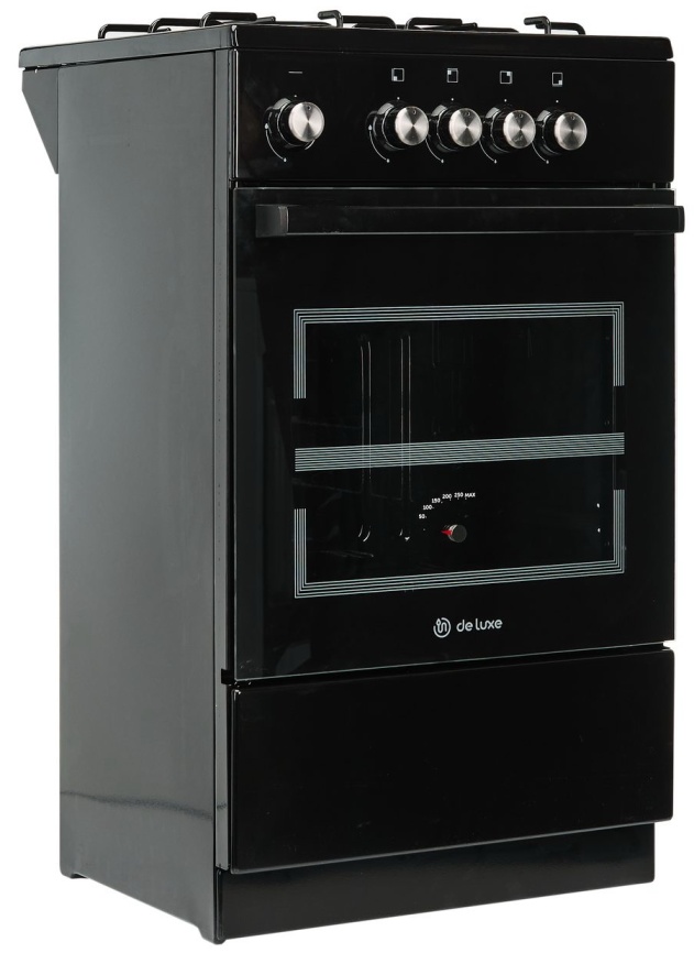 Газовая плита De luxe 5040.48г (щ)-011 50 см, 43 л, 4 конфорки, черный фото 3