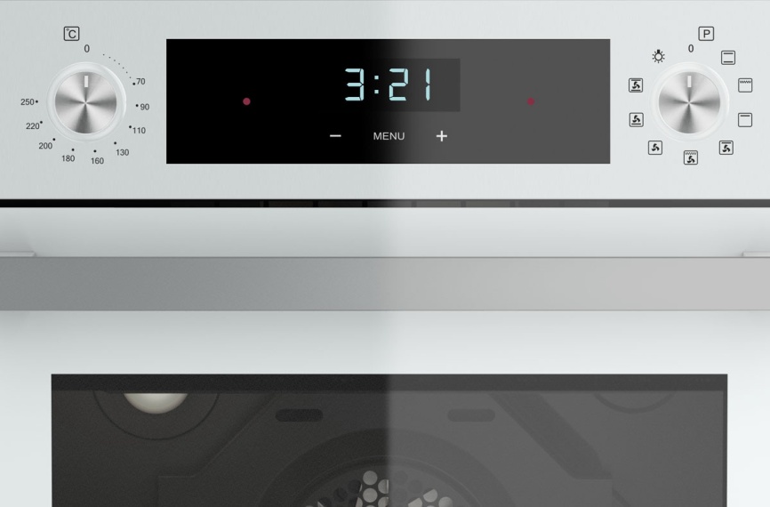 Электрический духовой шкаф Darina 0V5 BDE112 708 W1 59 см, 65 л гриль конвекция, белый фото 2