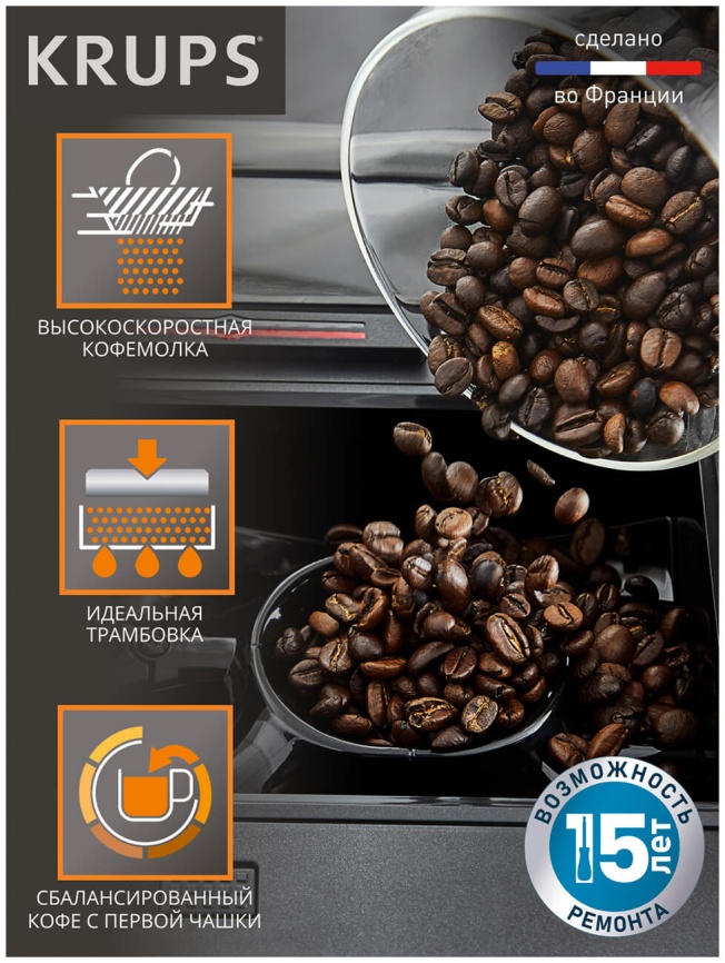 Кофемашина автоматическая Krups Intuition Essential EA870810 черный фото 10