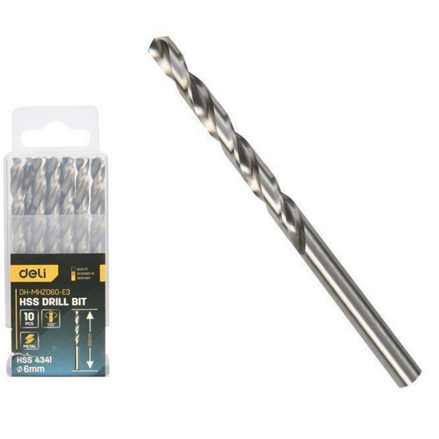 Набор сверл по металлу (6мм, 10 шт) Deli -инструменты DH-MHZ060-E3 фото 1