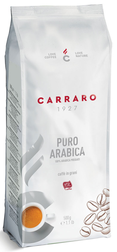 Кофе зерновой Carraro Arabica 100% 0.5кг фото 1
