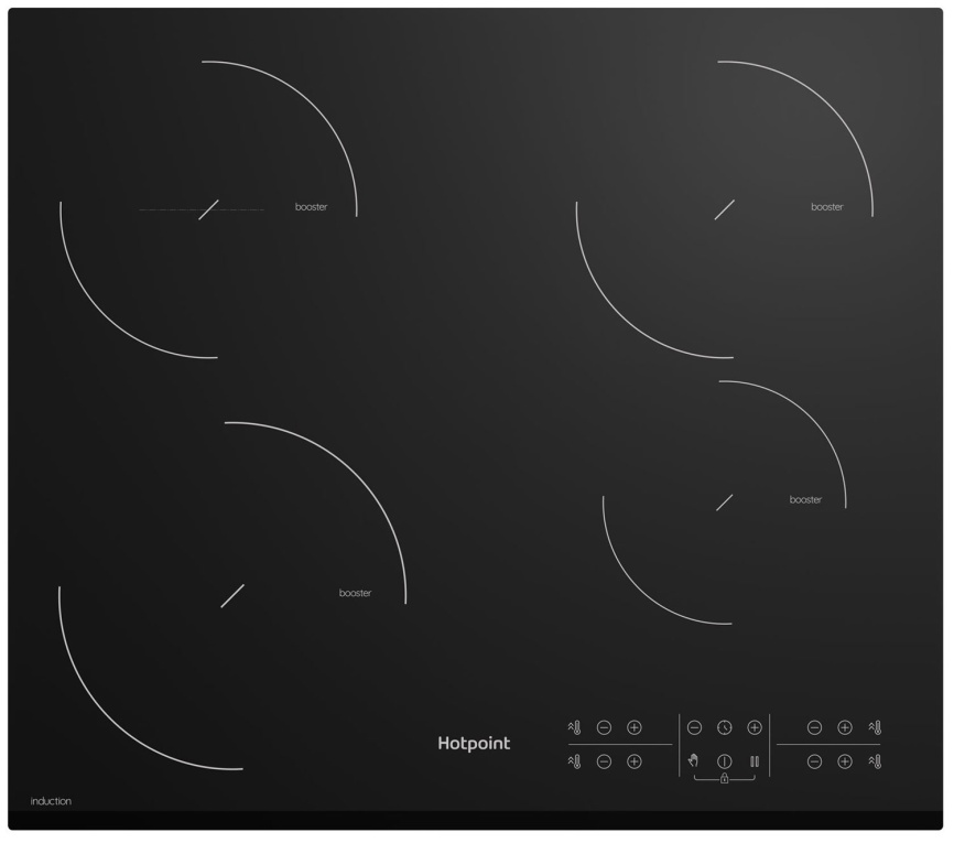 Электрическая варочная панель Hotpoint HB 2560S BF 59 см, 4 конфорки стеклокерамика, черный фото 1