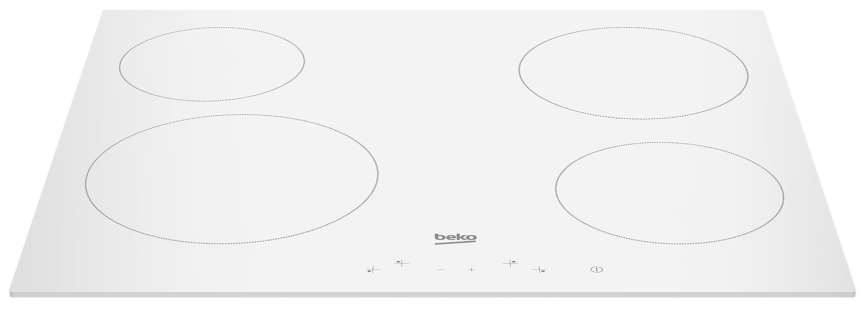 Электрическая варочная панель Beko HIC64400W 58 см, 4 конфорки стеклокерамика, белый фото 3