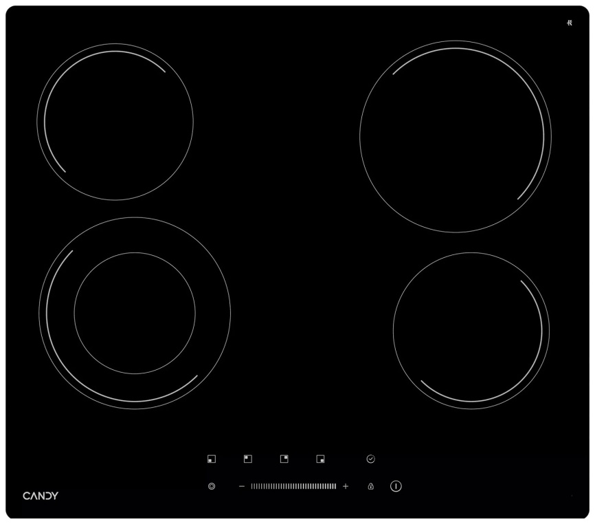 Электрическая варочная панель Candy CHXC64TDB 58 см, 4 конфорки стеклокерамика, черный фото 1