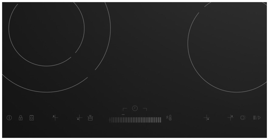 Электрическая варочная панель Hotpoint HR 6T2 X S 58 см, 4 конфорки стеклокерамика, черный фото 2