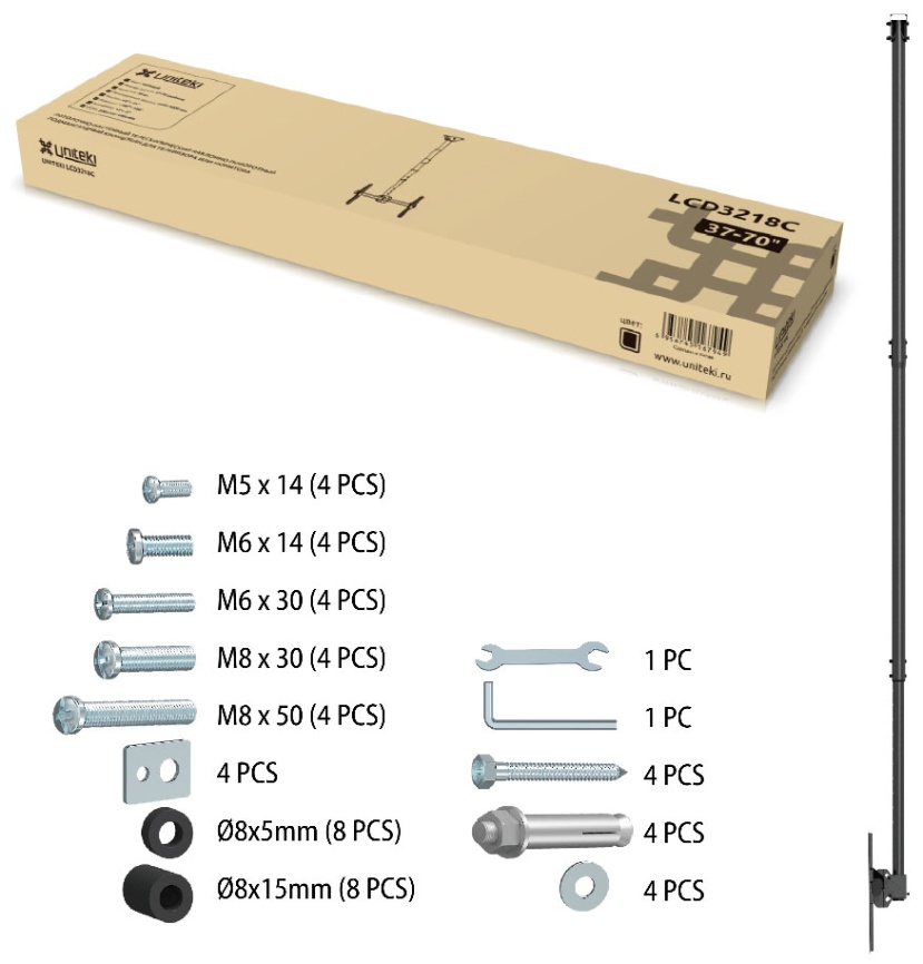 Кронштейн для телевизора UniTeki LCD3218C black фото 7