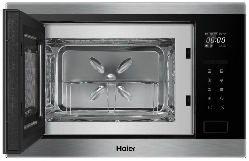 Встраиваемая микроволновая печь СВЧ Haier HMX-BTG259X 25л, черный фото 4