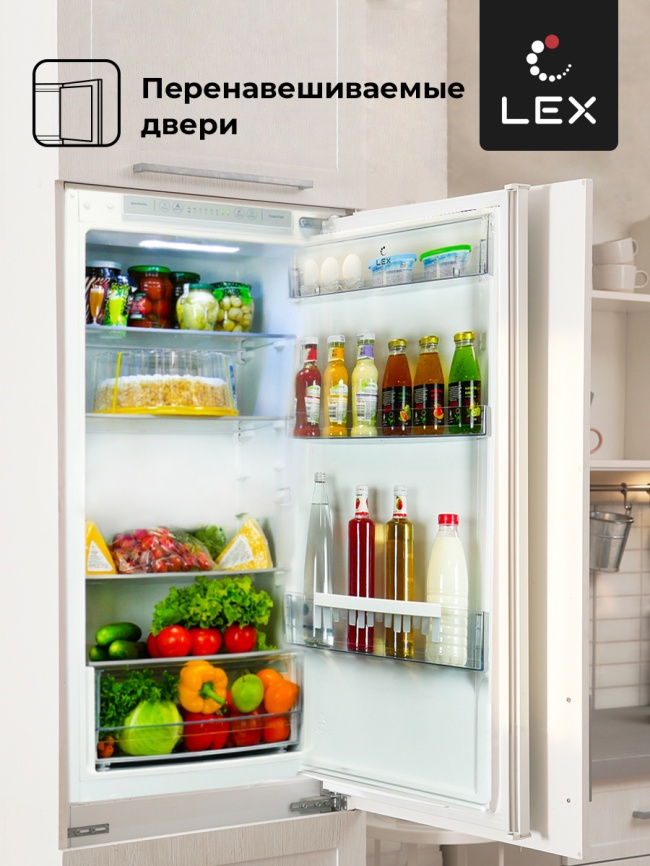 Встраиваемый двухкамерный холодильник LEX RBI 201 NF No frost, белый фото 12