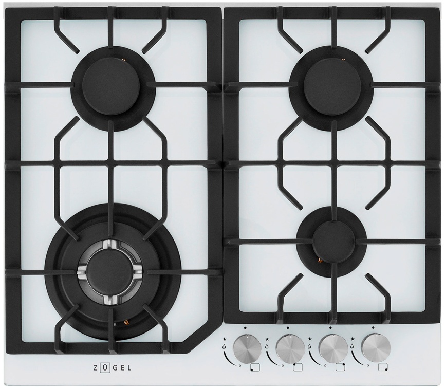 Газовая варочная панель Zugel ZGH601W, белая фото 1