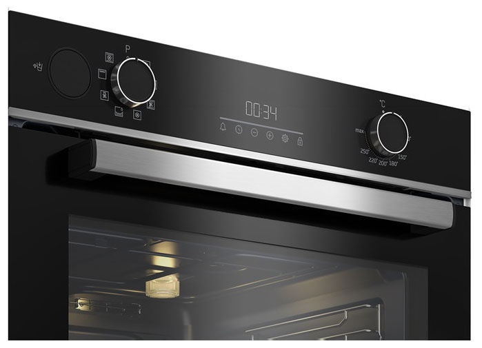 Электрический духовой шкаф Beko BBIS13300XMSE 59 см, 71 л, гриль и конвекция, черный фото 2