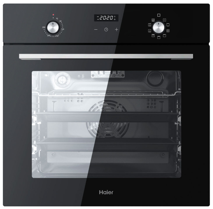 Электрический духовой шкаф Haier HOX-P09CGB 59 см, 76 л, гриль и конвекция, черный фото 1