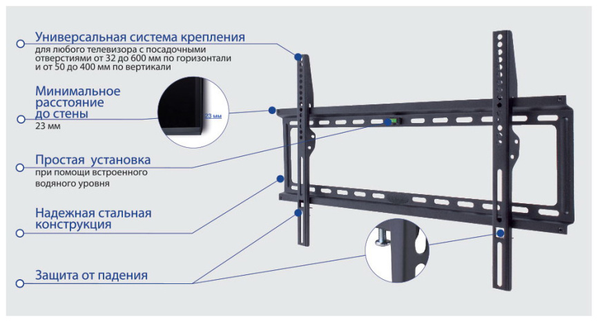 Кронштейн для телевизора Kromax IDEAL-1 black фото 2