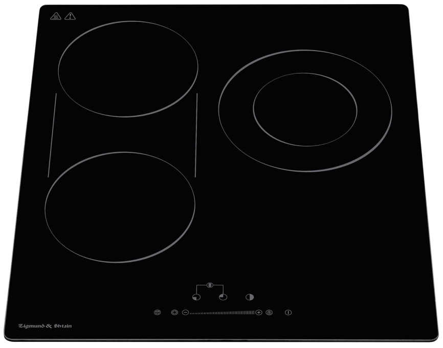 Электрическая варочная панель Zigmund & Shtain CN 42.4 B 45 см, 3 конфорки стеклокерамика электроподжиг, черный фото 3
