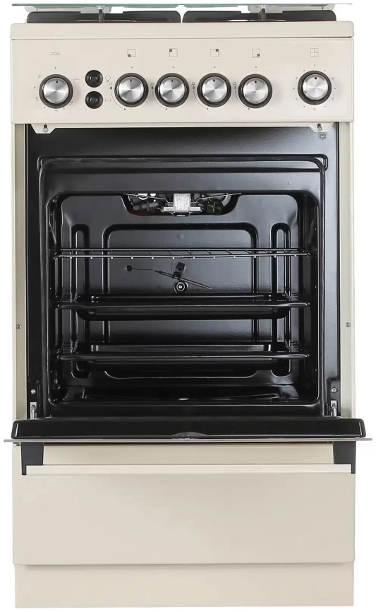 Газовая плита De luxe 5040.40г(кр) ЧР-013 50 см, 43 л, 4 конфорки, слоновая кость фото 4