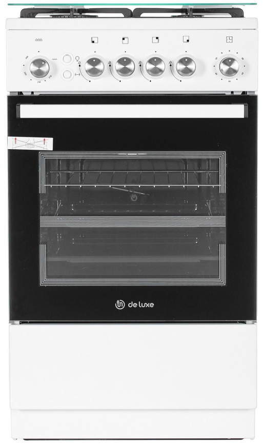 Газовая плита De luxe 5040.40г 50 см, 43 л, 4 конфорки, белый фото 2