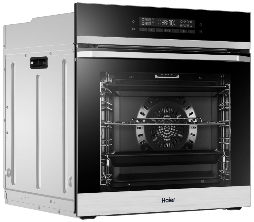 Электрический духовой шкаф Haier HOQ-F5AABX 59 см, 72 л гриль конвекция, серебристый фото 8