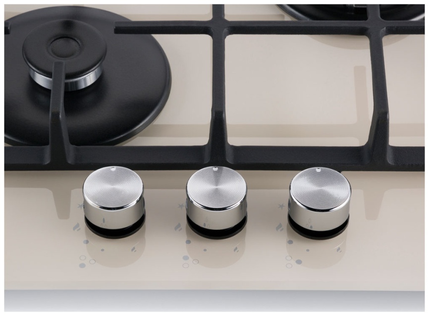 Газовая варочная панель Maunfeld EGHG.43.33CBGG 44 см, 3 конфорки электроподжиг газконтроль, бежевый фото 6