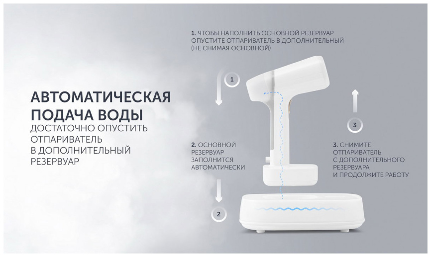 Отпариватель для одежды Polaris PGS 2277C, 2000 Вт, 40 г/мин, Белый фото 2