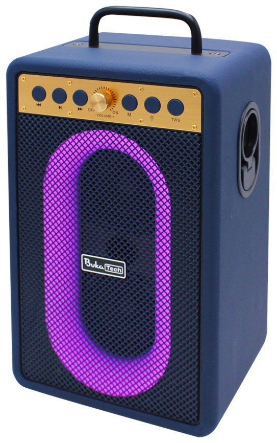 Портативная колонка с двумя микрофонами BukaTech Ella, темно-синий фото 6