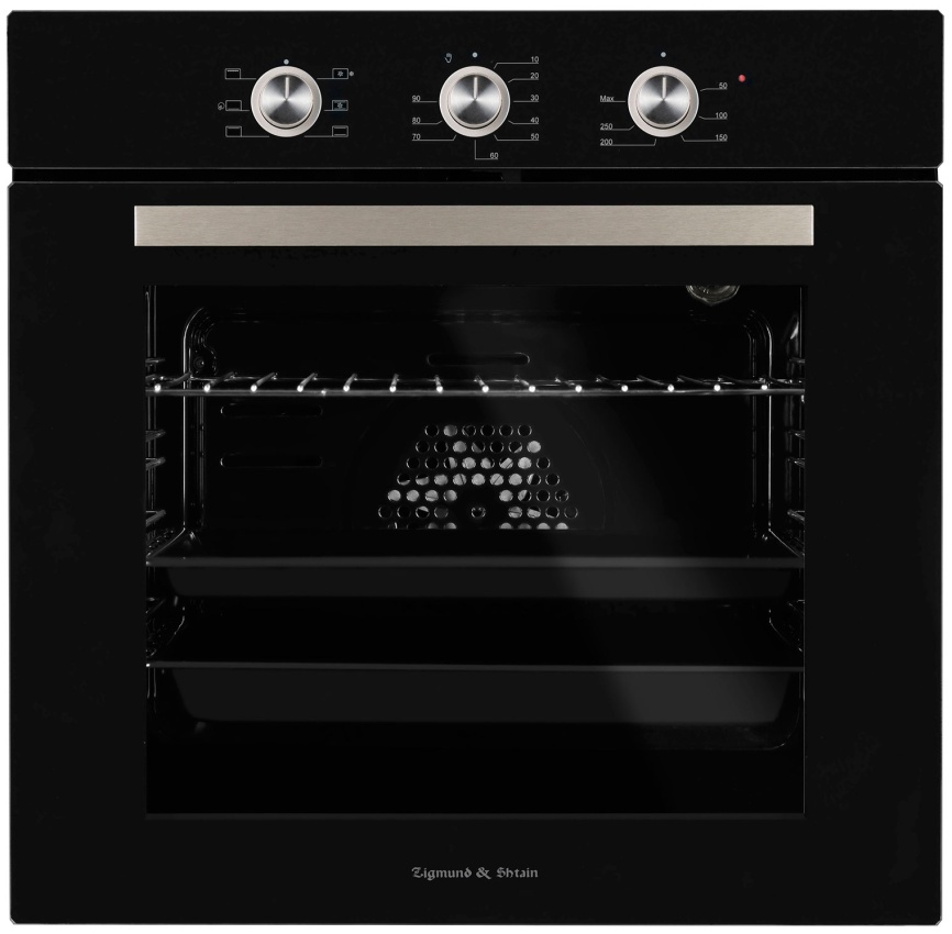 Электрический духовой шкаф Zigmund & Shtain E 151 B 60 см, 72 л, гриль и конвекция, черный фото 1