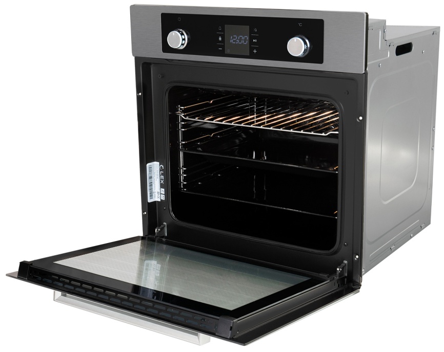 Электрический духовой шкаф LEX EDP 094 IX 59 см, 60 л, гриль и конвекция, черное стекло фото 4